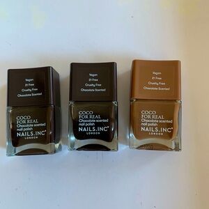 NAILS INC. | Shades of Brown Chocolate Scented Nail Polish $30  for 3  /Each $12
